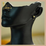 18K Real Gold Ball Stud Earrings