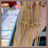 18K Real Gold Dainty Bead Bracelet 7”