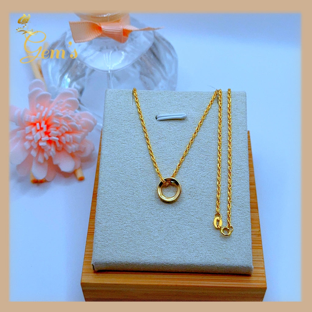 18k real gold chain with 18k real gold pendant newest