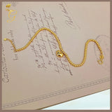 18K Real Gold Bracelet with  Heart Charm 7-7.5”