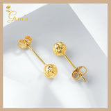 18K Real Gold Ball Stud Earrings
