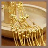 18K Real Gold Dainty Beads Bracelet 7”