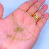 18K Real Gold Bracelet size 7” with Cupid Heart Charm