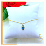 18K Real Gold Evil Eye Hand Anklet 9”