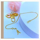 18K Real Gold Eiffel Tower Bracelet size 7.5”