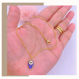 18K Real Gold Evil Eye Hand Anklet 9”
