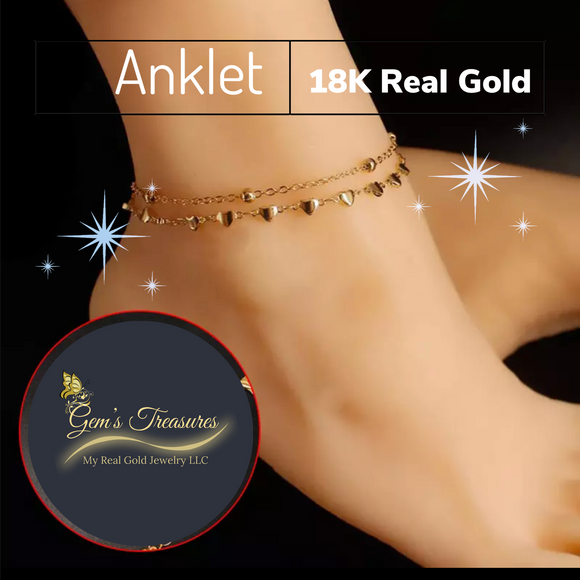 18K Real Gold Anklet