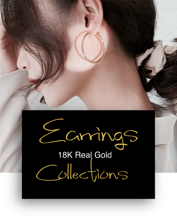 18K Real Gold Earrings Collections