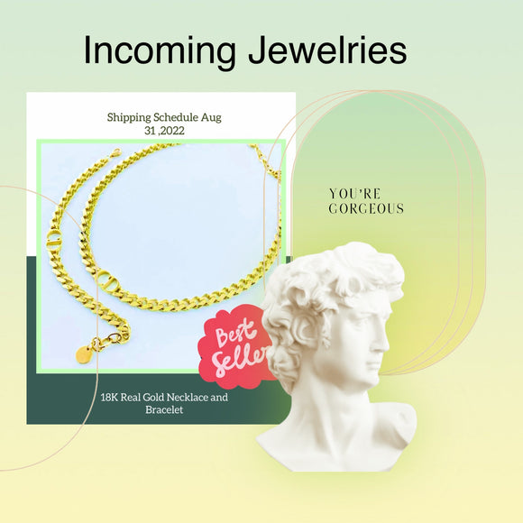 Incoming Collection of 18K Real Gold Jewelry