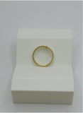 18K Real Gold Beaded Band Ring – Size 5