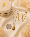 18K Real Gold Heart Lock Pendant Necklace – 18 Inches – 750 Stamped