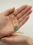 Emerald Clover Necklace – Gold Plated Stainless Steel
