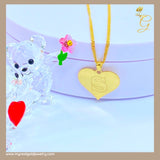 18K Real Gold Heart with Initial Necklaze A-Z( Personalized)