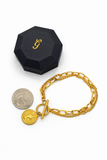 Premium Stainless Steel Layered Coin Toggle Bracelet - 6.5” + 2” Extender