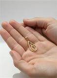 18K Real Gold Teardrop Pendant