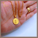 18K Real Gold Religious Necklace 18”