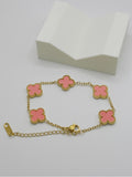Blush Clover Bracelet – Premium Gold Plated Stainless Steel