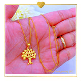 18K Real Gold Tree of Life Necklace 18”