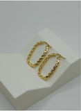 18K Real Gold Beaded Ring with Red Stone Accent size 5.5