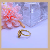 18K Real Gold double Heart Ring size 7.5