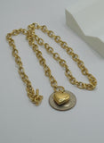Gold Heart Toggle Chain Necklace – Premium Stainless Steel