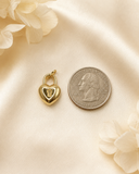 18K Real Gold Locked Heart Pendant