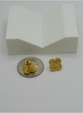 Premium Gold Clover Stud Earrings – Textured Gold-Plated Stainless Steel