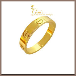 18K Real Gold Cassic Style Ring for Men and Women