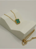 Emerald Clover Necklace – Gold Plated Stainless Steel