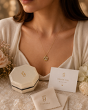 18K Real Gold Round Double C Pendant Necklace | 16+1 Inches | 750 Stamped