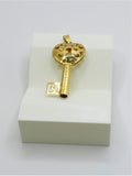 18K Real Gold Heart Key Pendant
