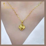 18K Real Gold Four-Leaf Clover Necklace – A Touch of Luck and Elegance**

18-20”