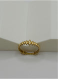 18K Real Gold Beaded Band Ring – Size 5