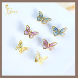 18K Real Gold Butterfly Earrings