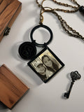 Key Chain Black with picture initial / Name