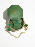 Premium Gold Plated Clover Bracelet – Stainless Steel | 16cm + 2cm Extender | Emerald Green