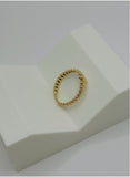 18K Real Gold Beaded Band Ring – Size 5