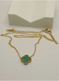 Emerald Clover Necklace – Gold Plated Stainless Steel