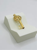 18K Real Gold Heart Key Pendant