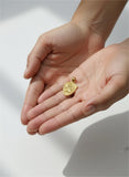18K Real Gold Horse Shield Pendant