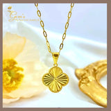 18K Real Gold Four-Leaf Clover Necklace – A Touch of Luck and Elegance**

18-20”