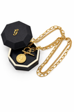 Premium Stainless Steel Layered Coin Toggle Necklace - 16” + 2” Extender