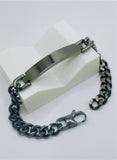 Personalized Black Stainless Steel ID Bracelet (Unisex)
