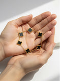 Black Clover Bracelet – Premium Gold Plated Stainless Steel – Adjustable 6.5”–8”