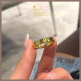 18K Real Gold Cassic Style Ring for Men and Women