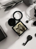 Key Chain Black with picture initial / Name
