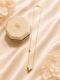 18K Real Gold V Necklace | 16+1 Inches | 750 Stamped