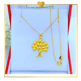 18K Real Gold Tree of Life Necklace 18”