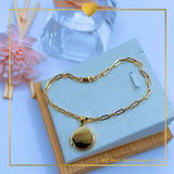 18K Real Gold Love Locket Bracelet size 7.5”