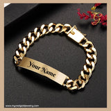 New Personalized 18K Gold Plated 10MM ID bracelets for men and women fashion